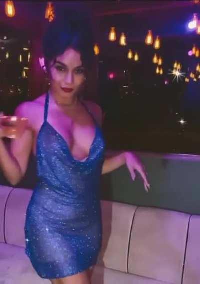Very sexy in a blue dress