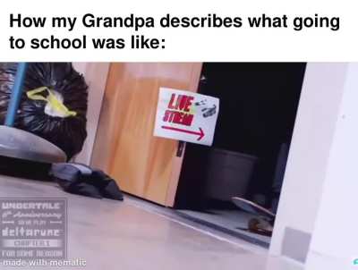 Grandpas way to school was crazy!
