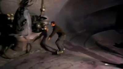 Zack Snyder chadboarding on a movie set completely unconcerned about discourse of him online