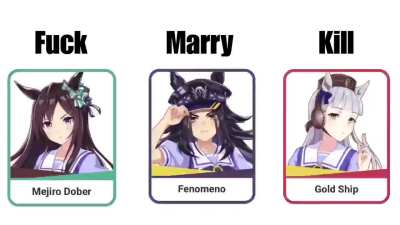 Randomized “Fuck, Marry, Kill”. Pause or screenshot this at random and see what you get