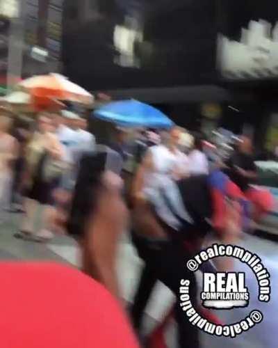 Spiderman saving the day and keeping the streets clean