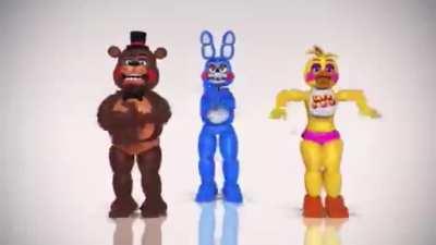 The toy animatronics after they kill the guard