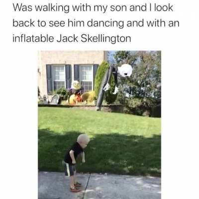 Watching this video of a child dancing with an inflatable Jack Skellington, could be the cutest thing you see today.