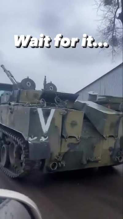 Nothing to see here, just the casual traffic on a road in Ukraine