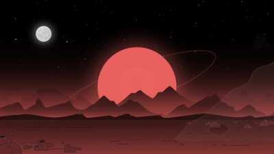 little sci fi scene I made in AfterEffects and Illustrator [OC]