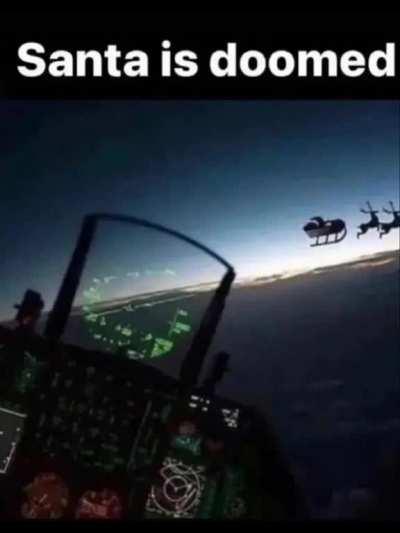 The missile shoots down Santa's sleigh