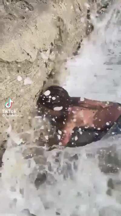 Hold my juice box while I dig too close to the shore.