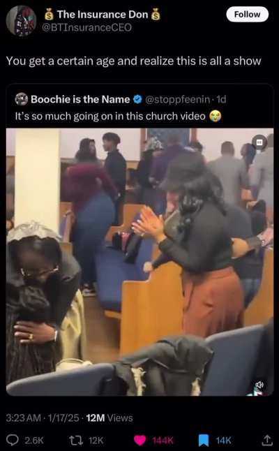 The churchgoers were paid actors