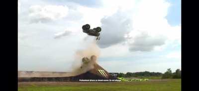 No big deal. Just a dude in a monster truck doing a double backflip attempt. (He’s alive and walked away)