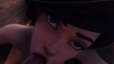 Tracer deepthroats massive cock (Sound) [nordehartet]