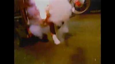 BBC Presenter catches fire