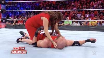 Stephanie tends to Triple-H after Survivor Series