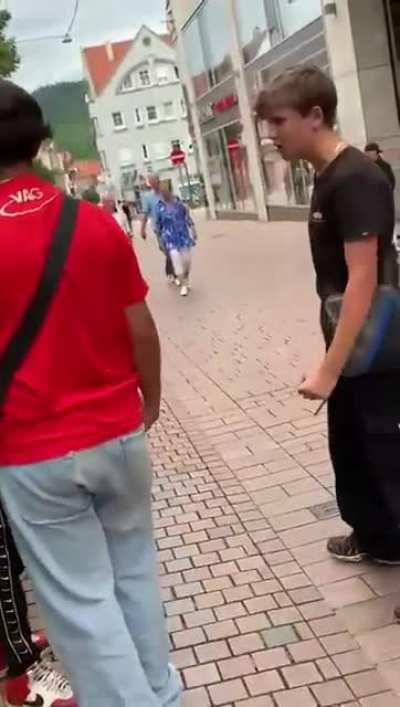 2 12 to 13 year olds herass and punsh 2 other 12 and 13 year old kids on the street