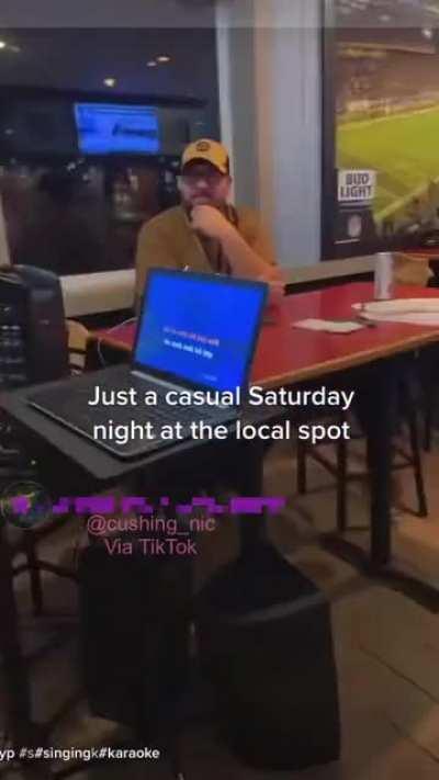 He’s killing it at karaoke 🎤