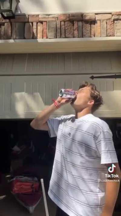 Chugging sparkling water