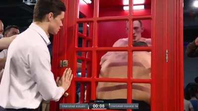 Phone booth boxing