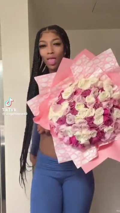 Angel with her flowers