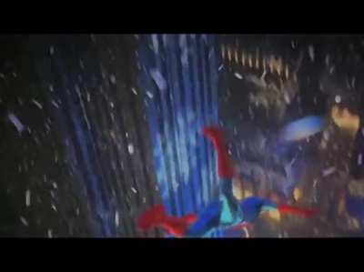 I thought the Spiderverse intro/outro could fit this scene well