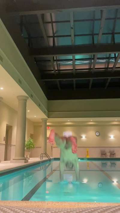 Follow me into the hotel pool? (M)