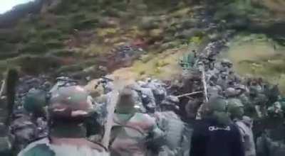 This is an undated post-Galwan video of of Indian forces thwarting Chinese PLA attempts to enter from Tawang Sector in Arunachal Pradesh. Date of clash is still unclear. Helmets reveal it’s a new video. Deployment also reveals it’s Tawang. Locals say Chin