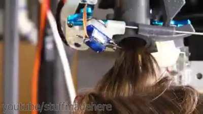 MY GIRLFRIEND GIVES A FELLOW HUMAN A HAIRCUT. SHE IS THE BEST IN HER LINE.