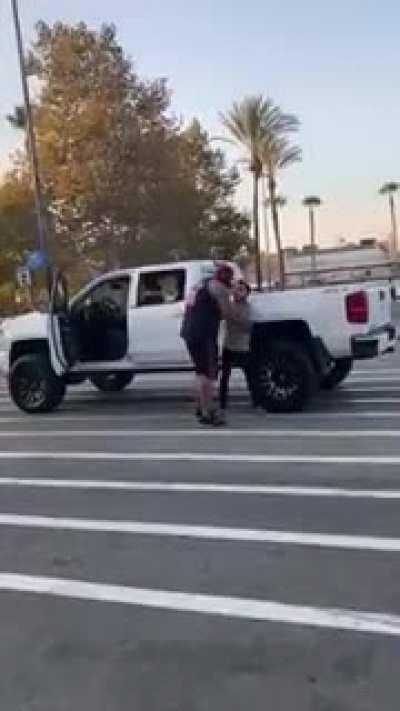 Big man, small car VS Small man, big car.