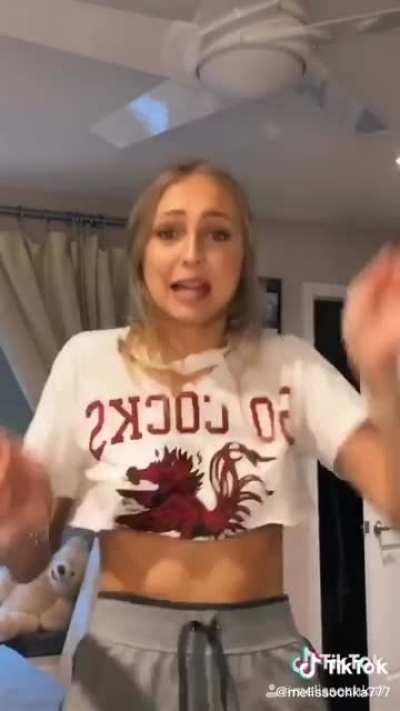 'Go cocks' underboob 2