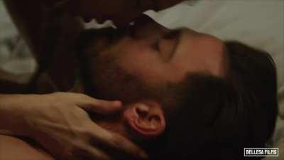 Lena Paul kissing and riding