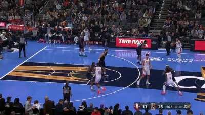 [Highlight] Dillon Brooks turns a steal on James Harden into a layup. A couple plays later, Dillon Brooks' defense results in an offensive foul by James Harden. Brooks stares Harden down after this turnover. It's Harden's 3rd turnover just halfway through