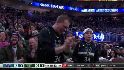 [Highlight] Giannis gets the block on one end, and then gets an and-1 layup in transition on the other!