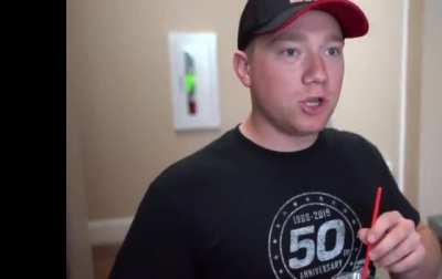Tyler Reddick tries the Grimace Shake