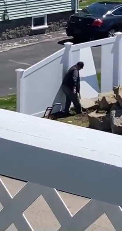 Trying to move a big unstable rock