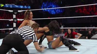 Nikki completely dominated AJ in their title rematch