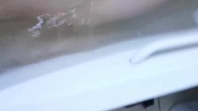 Enema inflation in the bathtub 