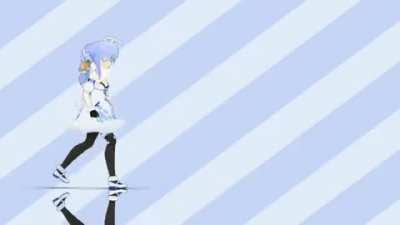 Anime girl showing off her cute dance moves caw caw