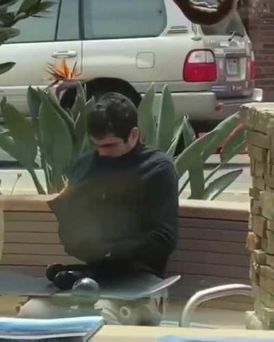 Trying to sneak a puff in public