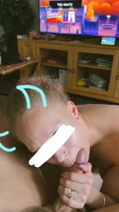 Teasing his cock then tried out a new technique on him