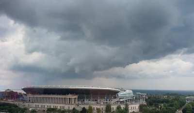 Spinning clouds over Soldier Field