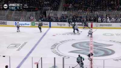 Referee Michael Markovic (who already broke his jaw earlier this season) shouts 