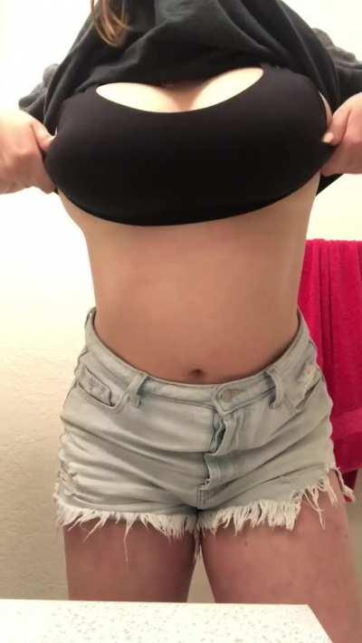 I love letting my tits out after a long day :)