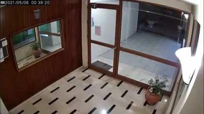 Total piece of shit follows young woman to her home with his dick outside his pants. (Got caught later)