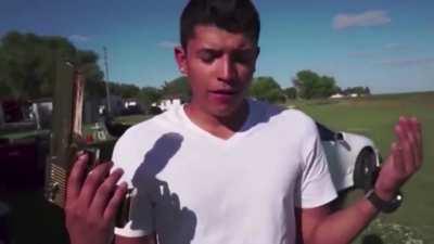 On June 26th 2017 in Oklahoma, Monalisa Perez shot Pedro Ruiz while performing a stunt where in which she would fire a .50 caliber Desert Eagle handgun at him, while he held a hardcover encyclopedia in front of his chest. The bullet went through both the 