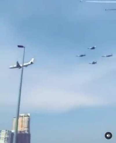 Saudi national, the plane barely missed the tower.