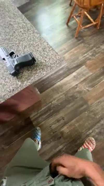 If you really want to see idiots with guns check out r/bestgunnitweekend, I will never understand why people would play stupid games like this. Im all for memes and jokes but holy fuck, don’t shoot your cock off. By Bointatya