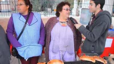 Sneaky doggo stealing an empanada on live TV