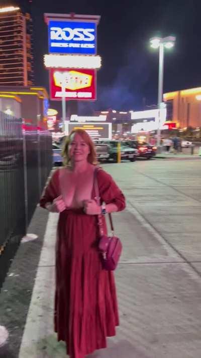 Popping them out on the Vegas Strip