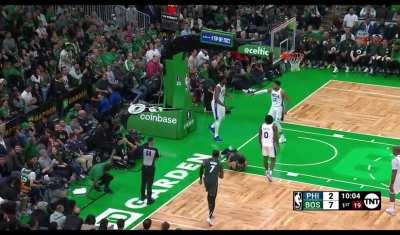 [Highlight] Embiid chases down Derrick White and smacks his layup out of bounds