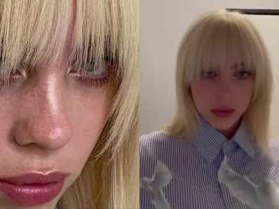 Blonde Billie with bangs