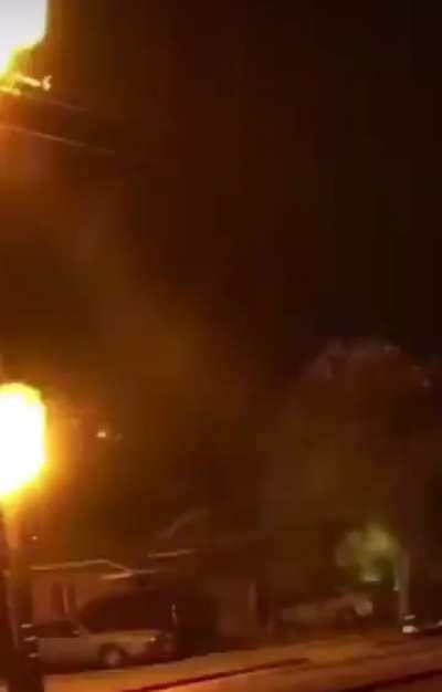 Porto Alegre, Brazil : Firefighter Using Water To Extinguish A Fire On Electric Pole Ends Up With An Explosion exact date is unknown but this incident is almost 8 days old