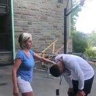 Son can't keep it together as he's about to leave his mom for college